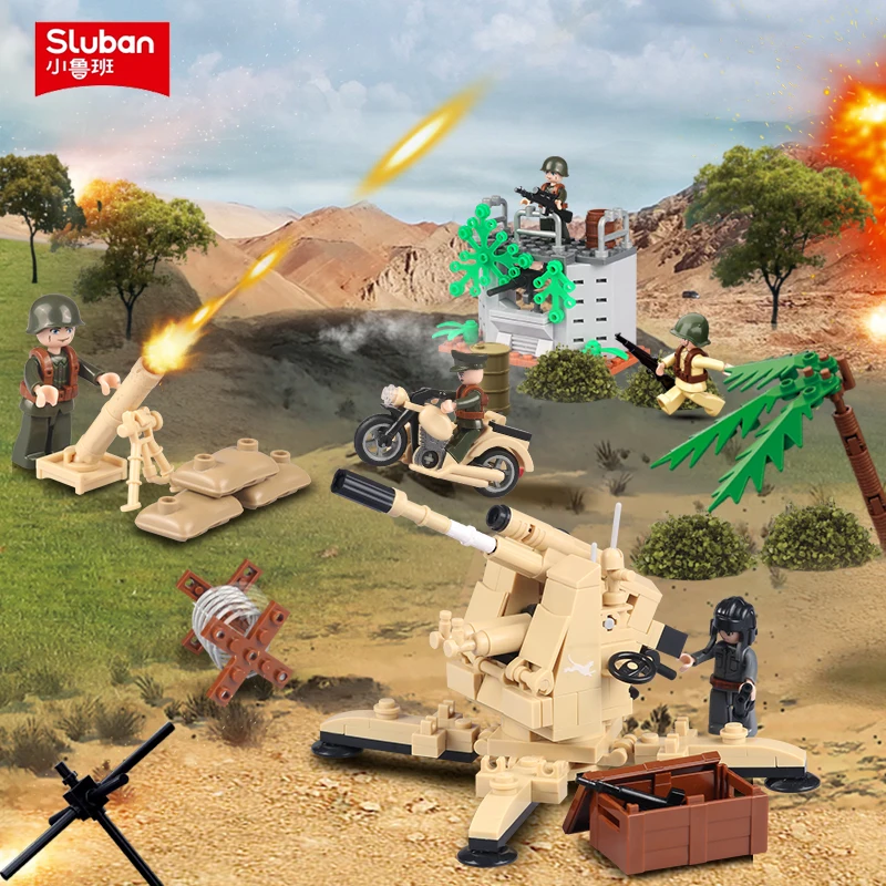 998PCS Kursk Battle Scene Building Blocks WW2 Classic Battle Tank Aircraft Mortar Model Bricks Set Kids DIY Toy Birthday Gifts