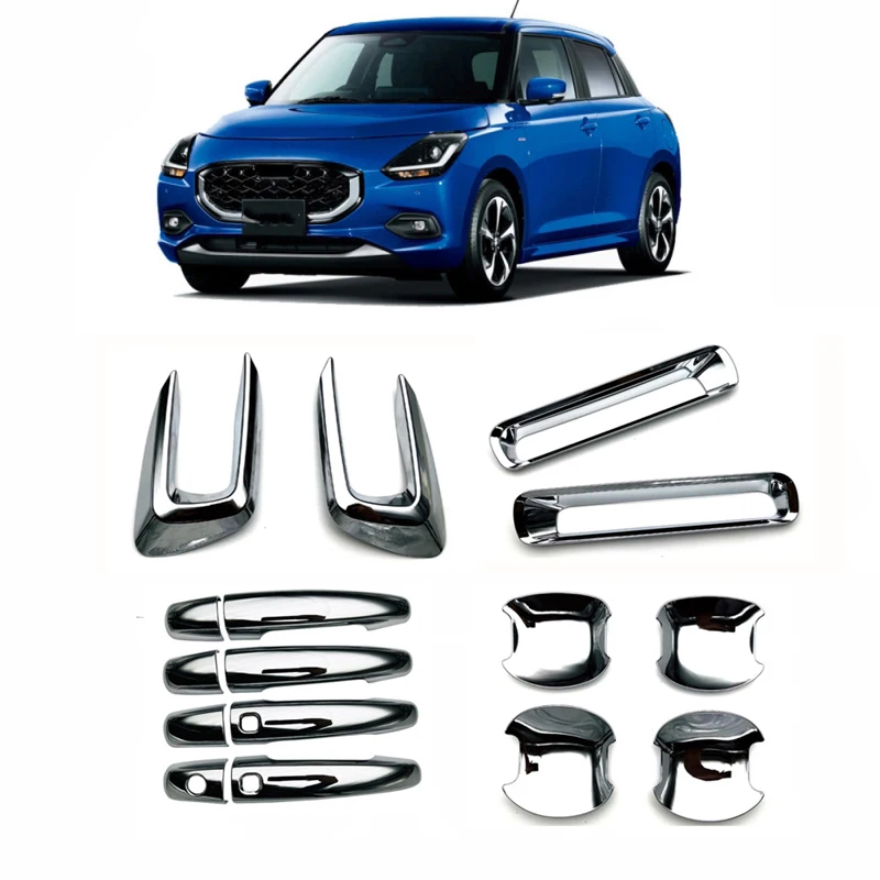 For Suzuki Swift ZC/ZD series 2024 2025 ABS chrome door handle door bowl cover Front rear Fog Light Fog Lamp bumper Cover trim