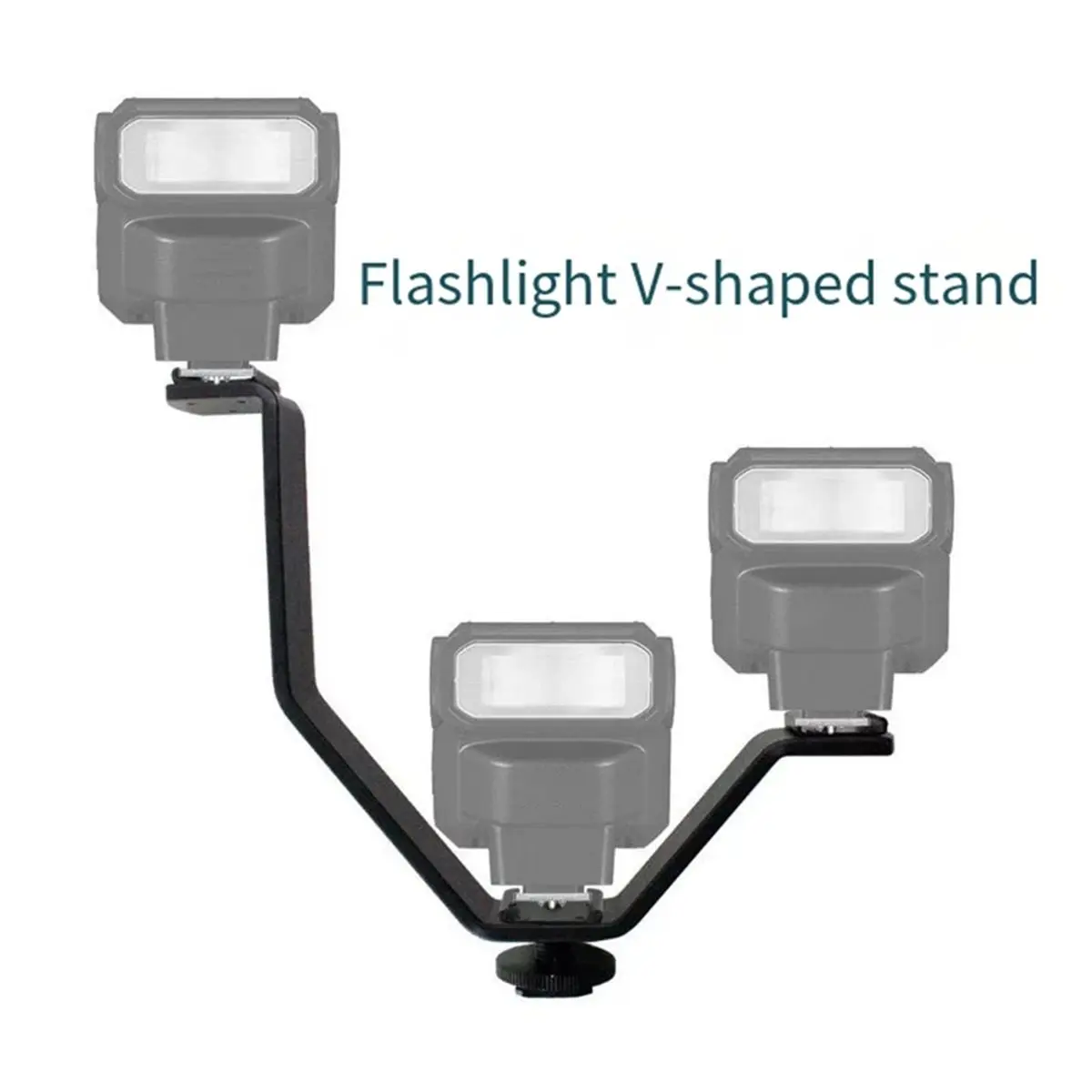 【MUST-HAVE LIST】 V Shape Triple Mount Hot Shoe Flash Bracket for Speedlite DSLR Camera Microphone LED Video Light