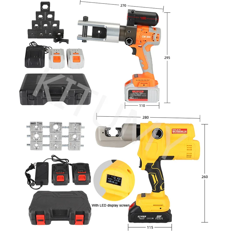 Electric Hydraulic Pliers CM-300/DM-300 Cable Copper and Aluminum Terminal Crimping Pliers Rechargeable 18V/21V Lithium Battery