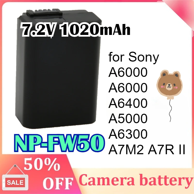 

NPFW-50 72V 1020mAh Camera Battery for Sony A6000 Α6000 A6400 A5000 A6300 A7M2 A7RII