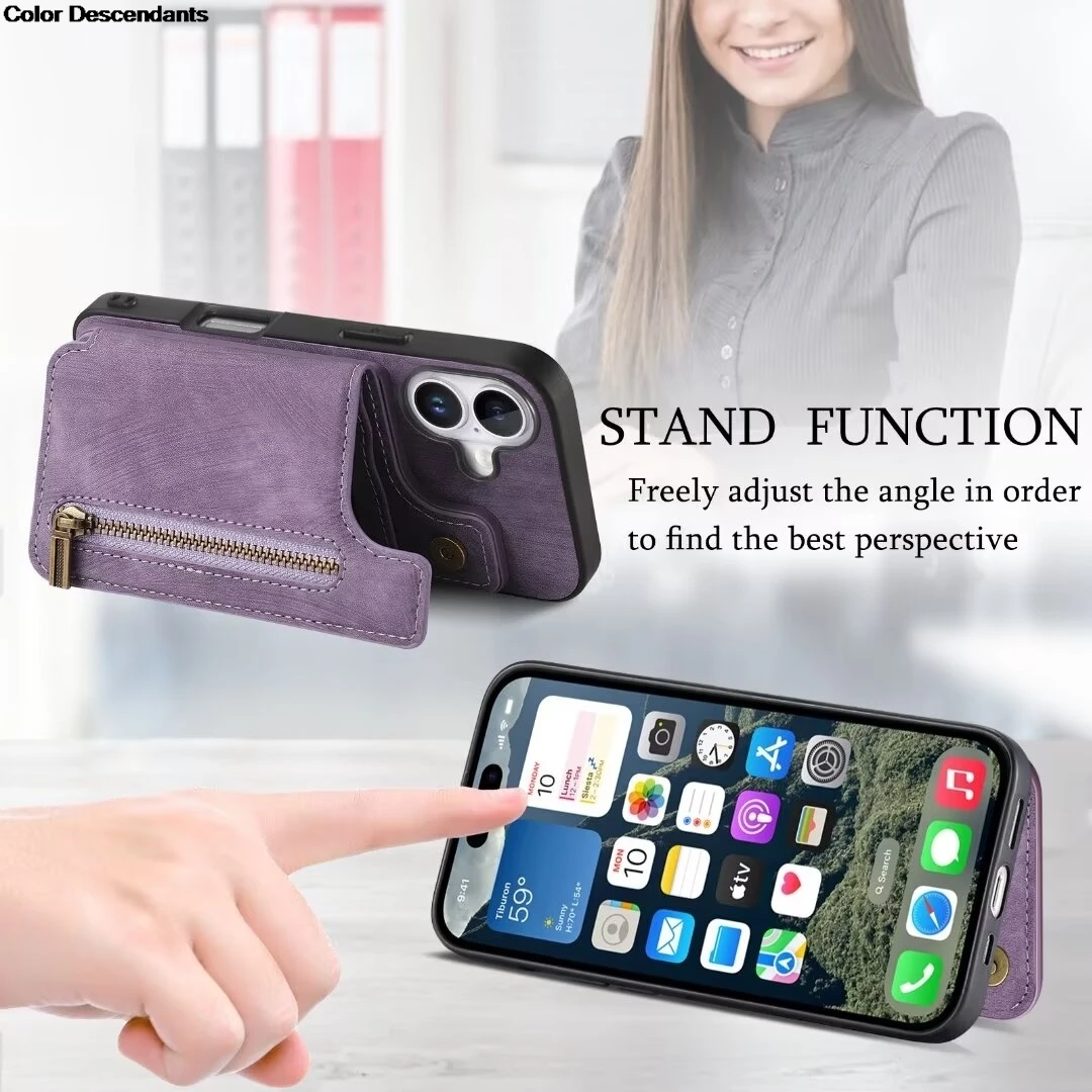 Zipper Wallet Phone Case for Huawei Honor Maigic 6 Pro 5 4 Lite Retro Leather Multi 4 Cards 1 Cash Slot Back Cover Funda Capa