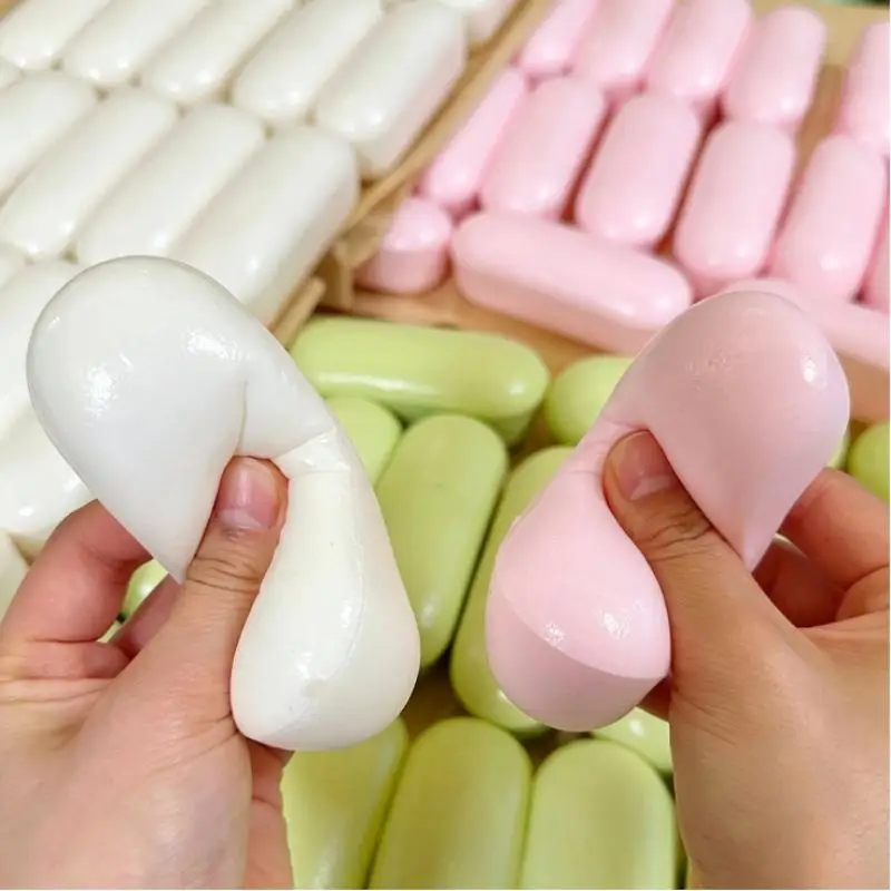 Soft Slow Rising Squeeze Fidget Toy Cute Rice Cake Cheese Bread Shape Portable Stress Relief Toy for Outdoor Use