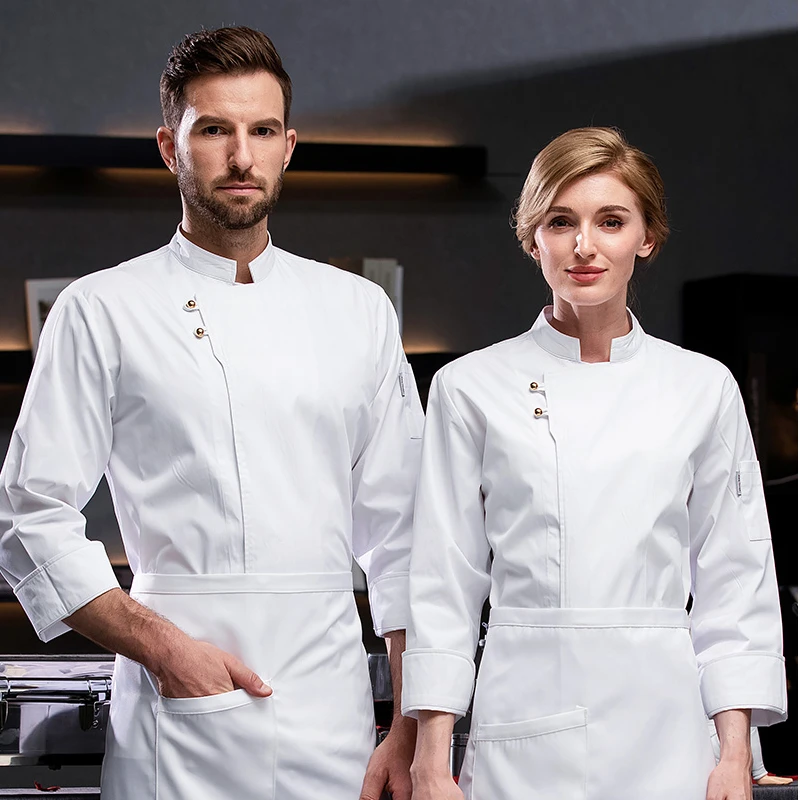 Chef Uniform For Men Hotel Costume Cooks Clothes Kitchen Wear Work Clothing For Women Unisex Pizza Kitchen Chef Coat Jacket