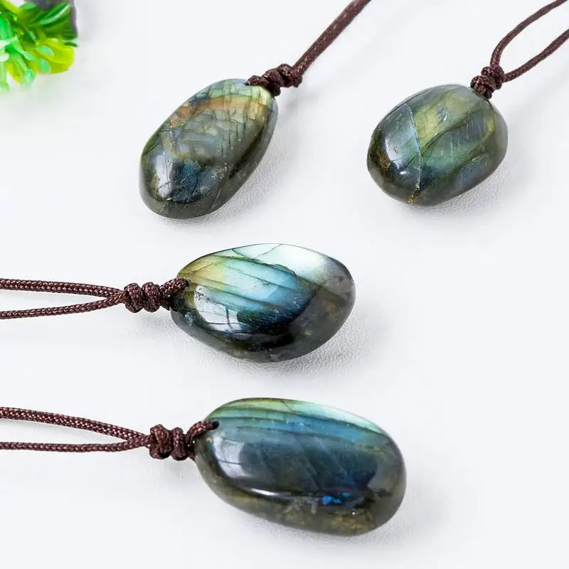 Labradorite Crystal Necklace Raw Stone Pendants Necklace For Men Women Unique Jewelry For Women Handmade Vintage Style