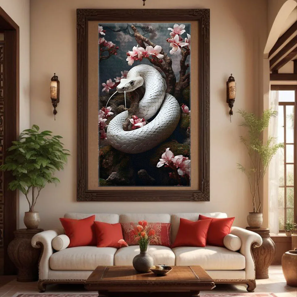 Zodiac Diamond Art DIY Snake 2025 Diamond Mosaic 5D Square and Round Rhinestones Gem Cross Stitch Home Decoration Wall Art