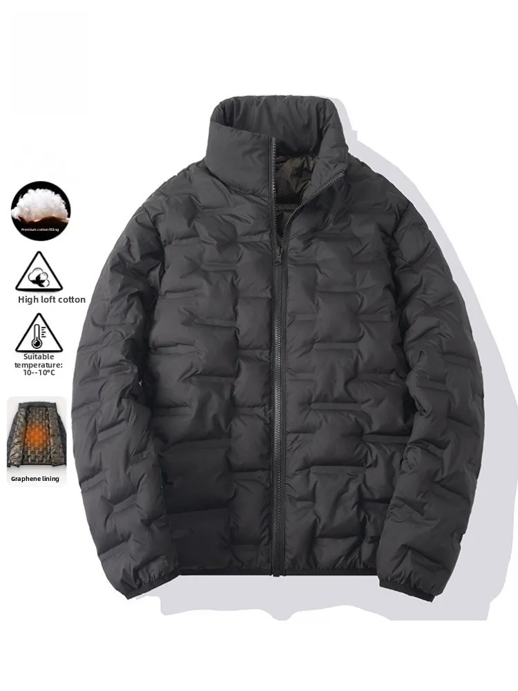 

Thiened aphene Inner Warm Cotton Jaet Coat for Men And Women Autumn Winter Pure Color Windproof Men's Casual Wear