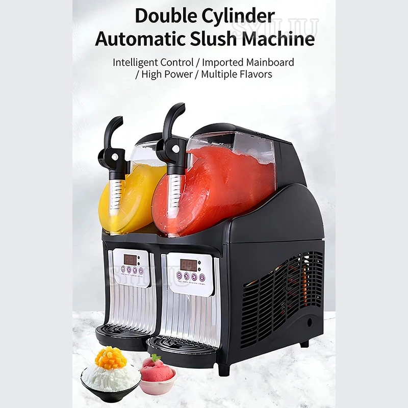 Commercial Double Cylinder Slush Smoothie Machine Large Capacity Commercial Small Snow Melting Juice Smoothie Machine