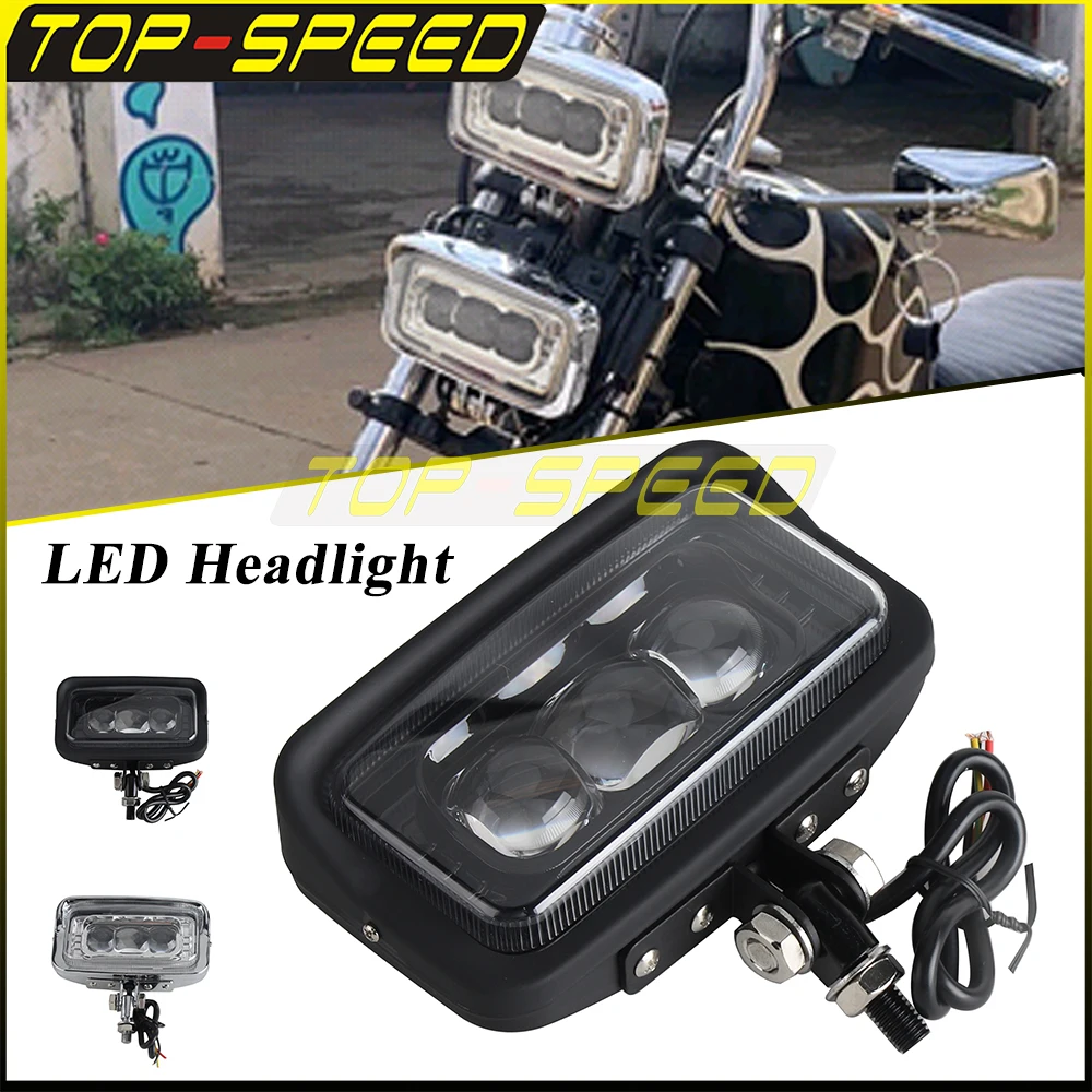 Motorcycle LED Headlight Waterproof  High Low Beam For Harley Honda Yamaha Suzuki Kawasaki Bobber Cafe Racer Touring Custom Bike