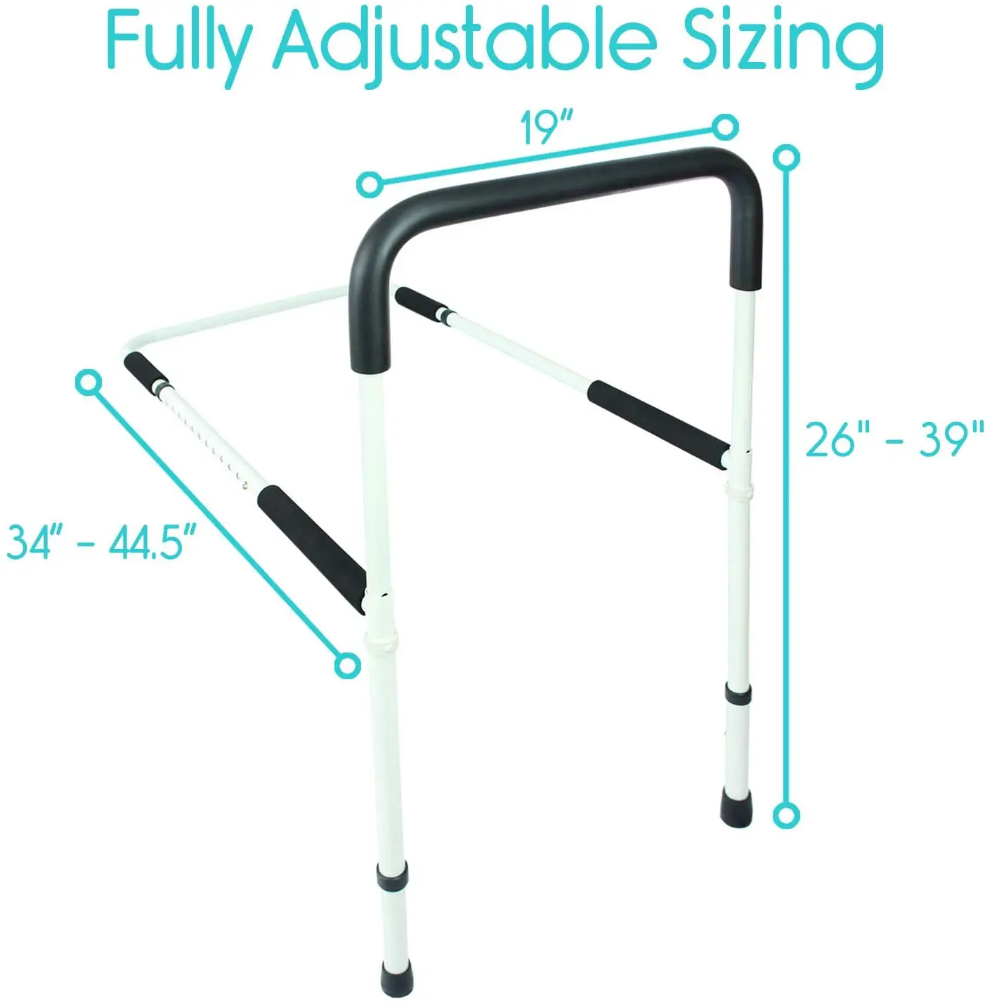 قضبان السرير لكبار السن البالغين، ارتفاع آمن قابل للتعديل، سكة مساعدة للسرير لكبار السن، السقوط، منع انتزاع القضيب #5