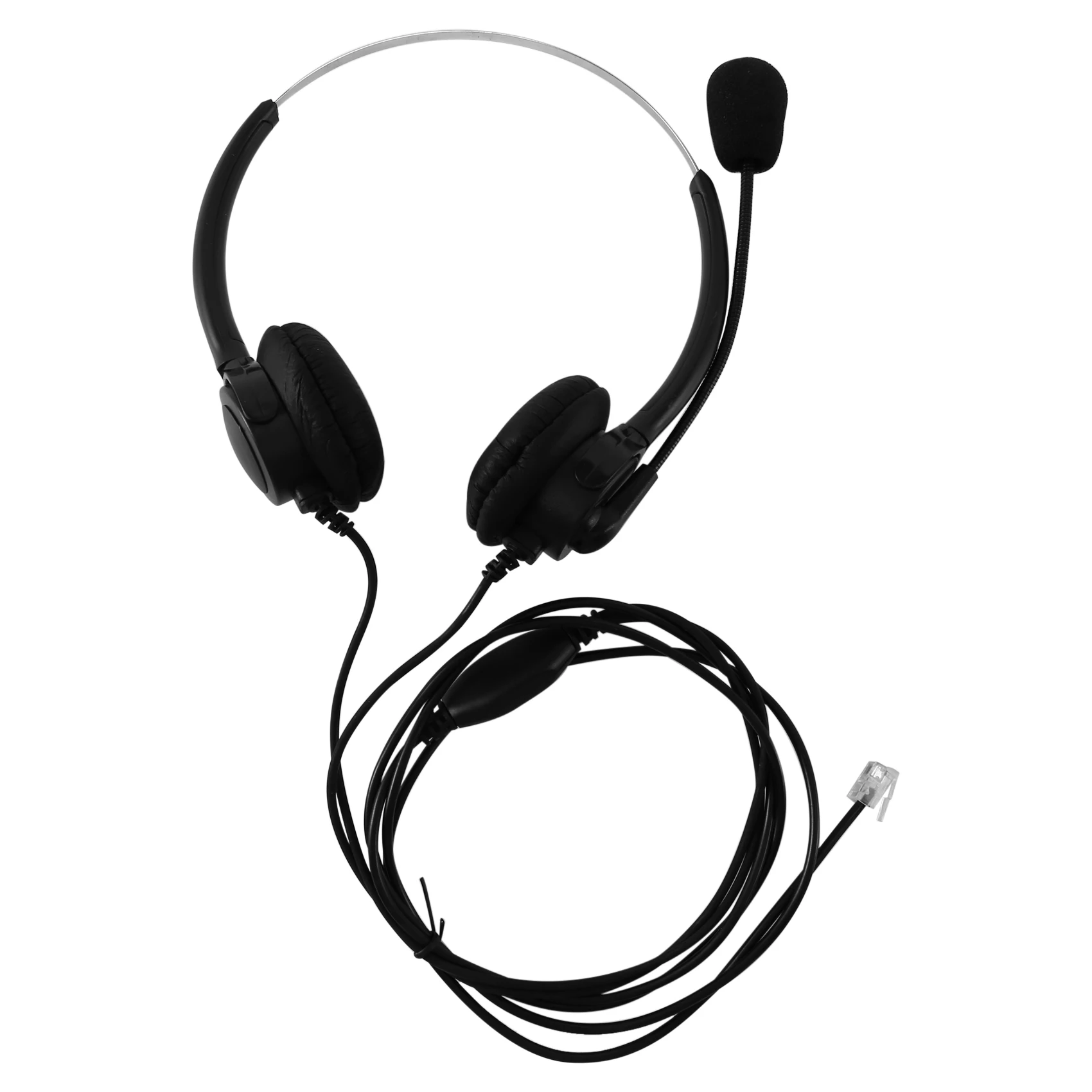 AA80 VH500D RJ9 Bilateral Headphone Hands-Free Call Center Noise Cancelling Corded with Adjustable Mic for Telephone Set