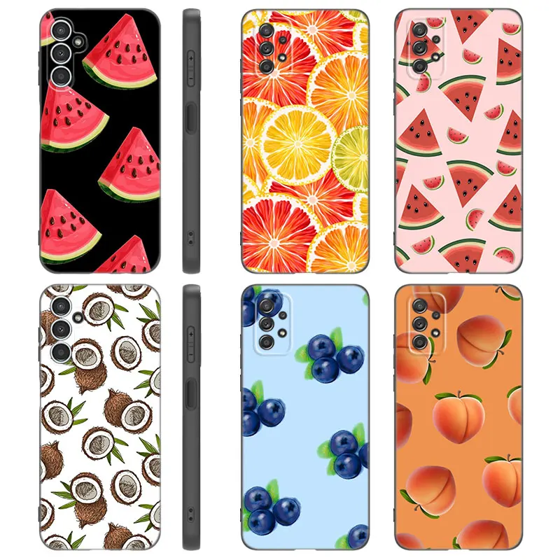 fruit  Lemon Watermelon Pineapple Case For Samsung A13 A22 A24 A32 A14 A23 A25 A34 A52S A53 A54 A73 5G A11 A12 A31 A33 A50 A51