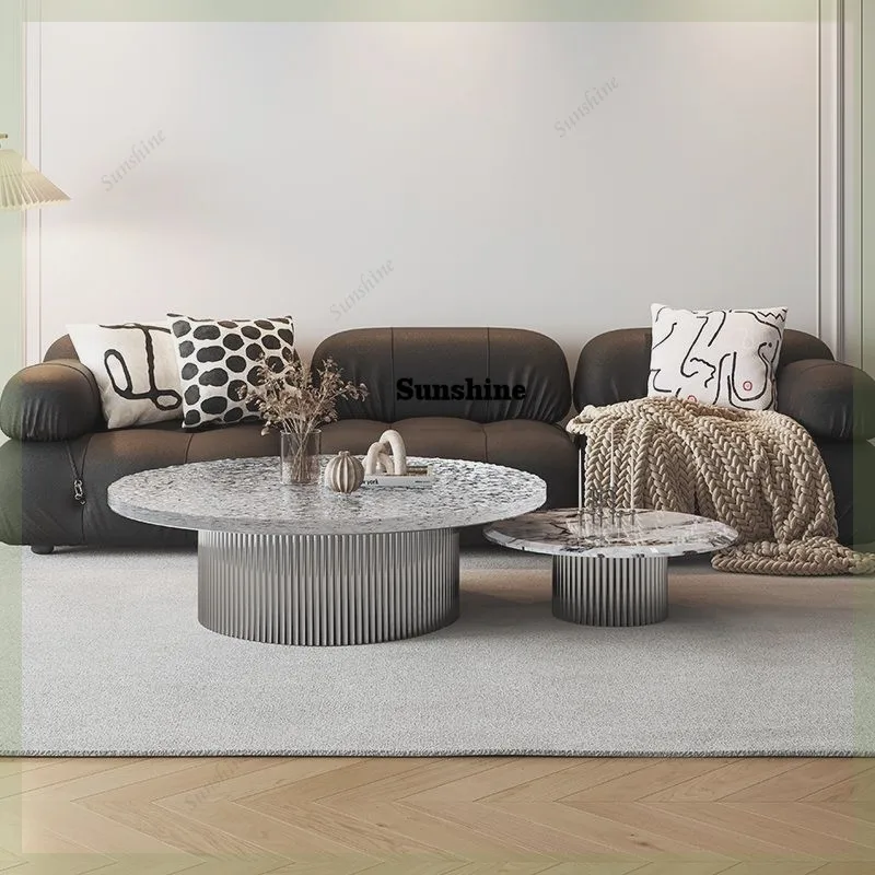 

Exquisite small round crystal acrylic round coffee table living room home light luxury modern simplicity