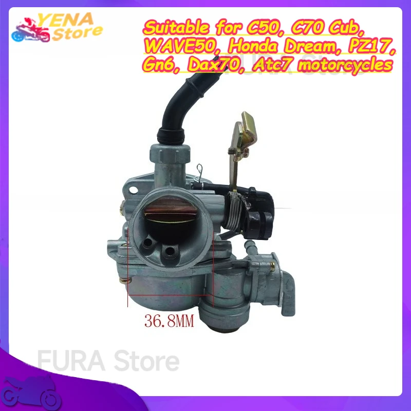 

Carburetor is suitable for C50, C70 Cub, WAVE50, Honda Dream, PZ17, Gn6, Dax70, Atc7 motorcycles. Carburetor parts.