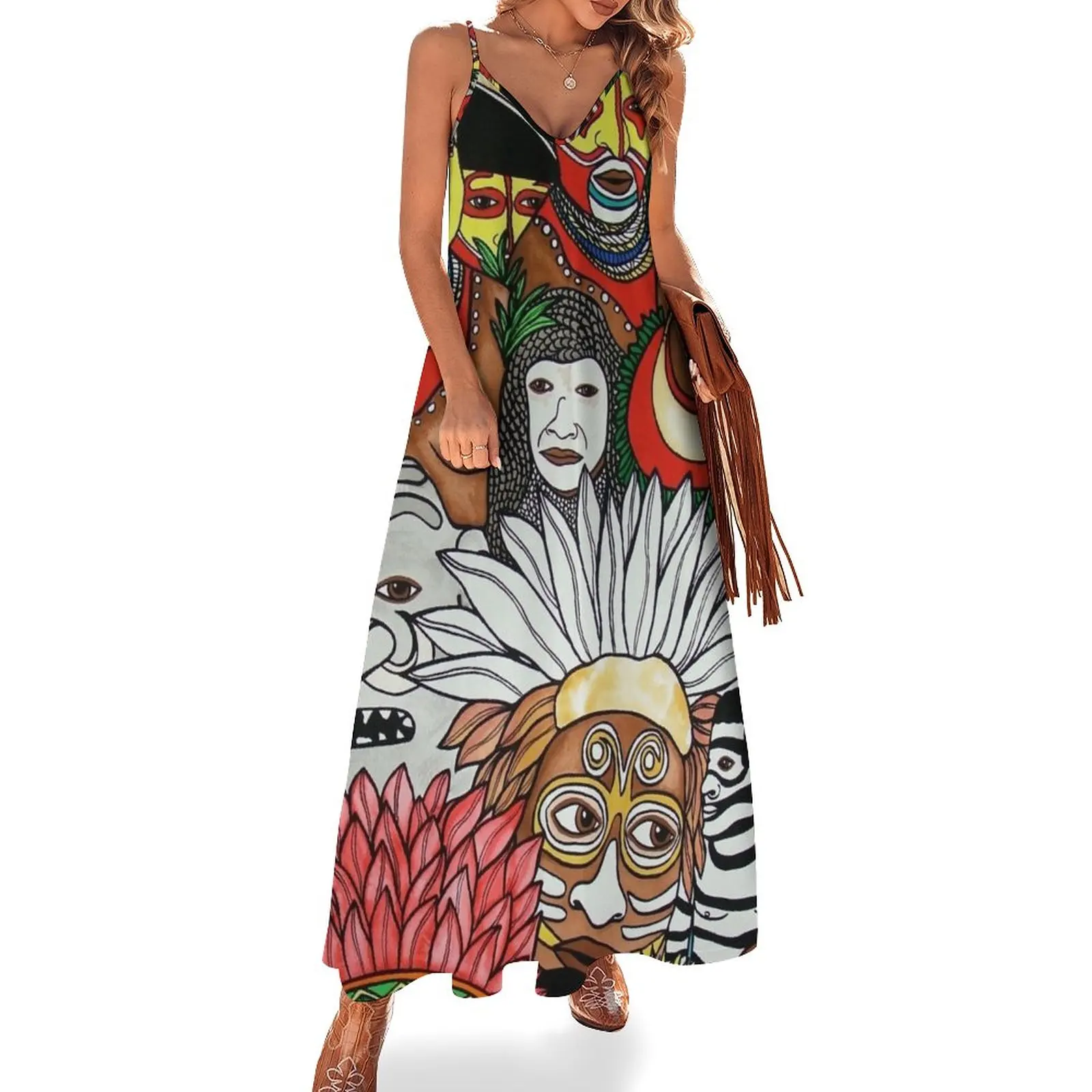 

#259 - Unique PNG Culture II - Artist Nathalie Le Riche Sleeveless Dress women's clothing summer 2024 novelties