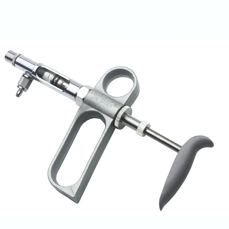 Farm Animal Medicine Feeder 0.2-2ml Metal Continuous Syringe Adjustable Continuous Use Vaccine Syringe Veterinary Tools view 2