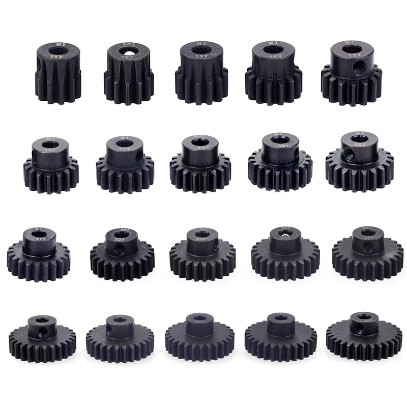

M1 1M 5mm 11T To 31T Black 45# Steel Metal Pinion Motor Gear for 1/10 Rc Model Car Motor