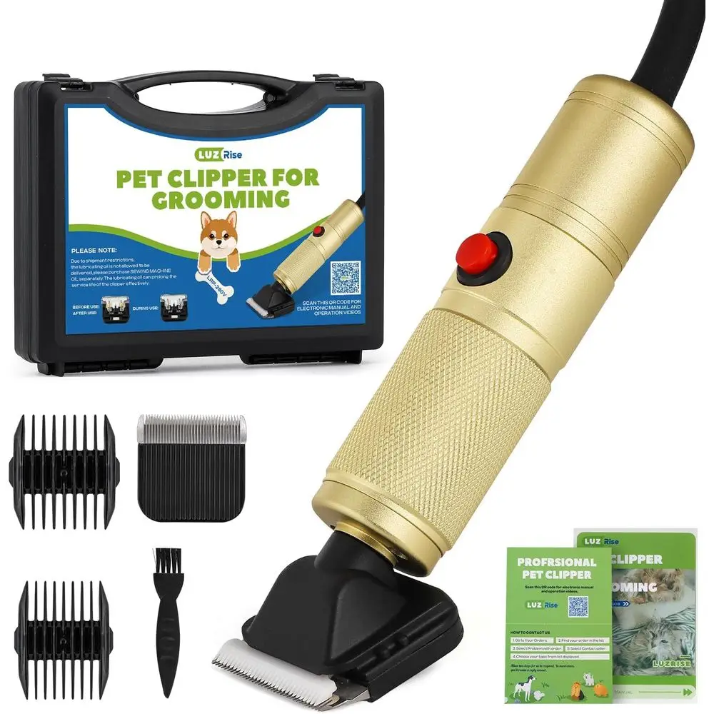 

High-Power 280W Dog Clippers for Thick Coats, Variable Speed 2000-6000rpm, Quiet Operation, 10ft Cord, Kit with Detachable Blade