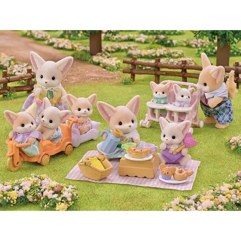 Sylvanian Families original accessories clothes furniture houes doll wide ear Fox doll ternurines  Authentic Play House toys