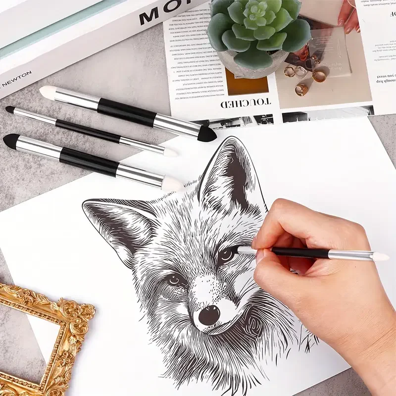 30pcs Sketching & Drawing Tool Kit - Includes Blending Stumps, Tortillions, Art Wipes, Scrapers & Dual-Tip Sponge Pens