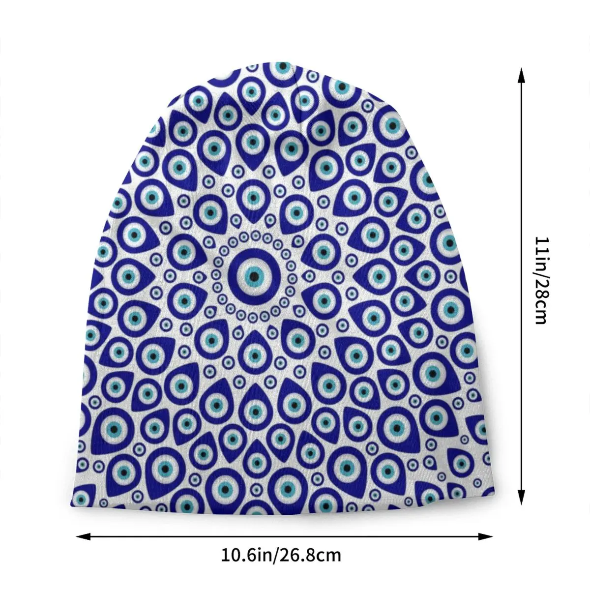 Nazar Turkish Eye Circular Ornament Skullies Beanies Caps Unisex Knitting Hat Amulet Boho Hamsa Bonnet Hats Outdoor Ski Cap