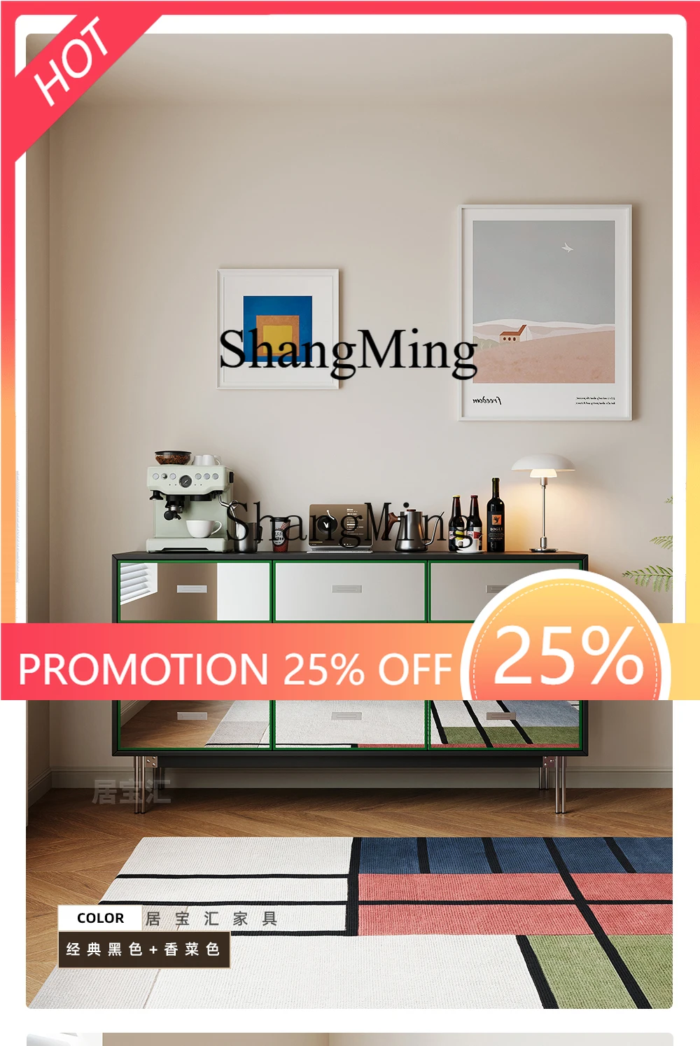 

FG medieval style three-bucket cabinet porch against the wall small apartment stainless steel storage cabinet