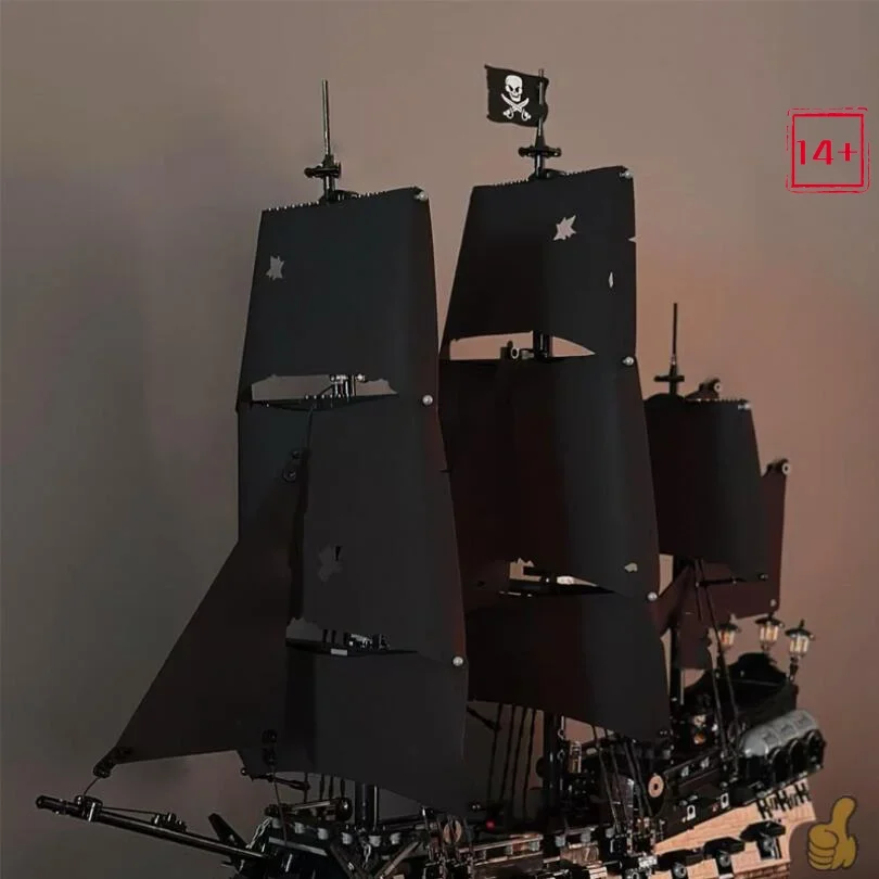 Black Pearl Piratenschiff 40365 Fluch der Karibik Kapitän Jack Sparrow Kleinteilige Bausteine für Erwachsene Sammler – Detail 3