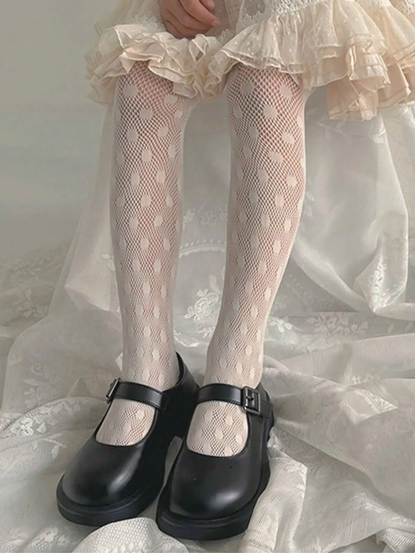 2 Stück Sommer-Strumpfhosen für Kinder, 1–11 Jahre, gepunktetes Netz, Nylon, Spandex, atmungsaktiv, elastisch, Mädchen-Strumpfhose, passend zu einem Rock – Detail 6