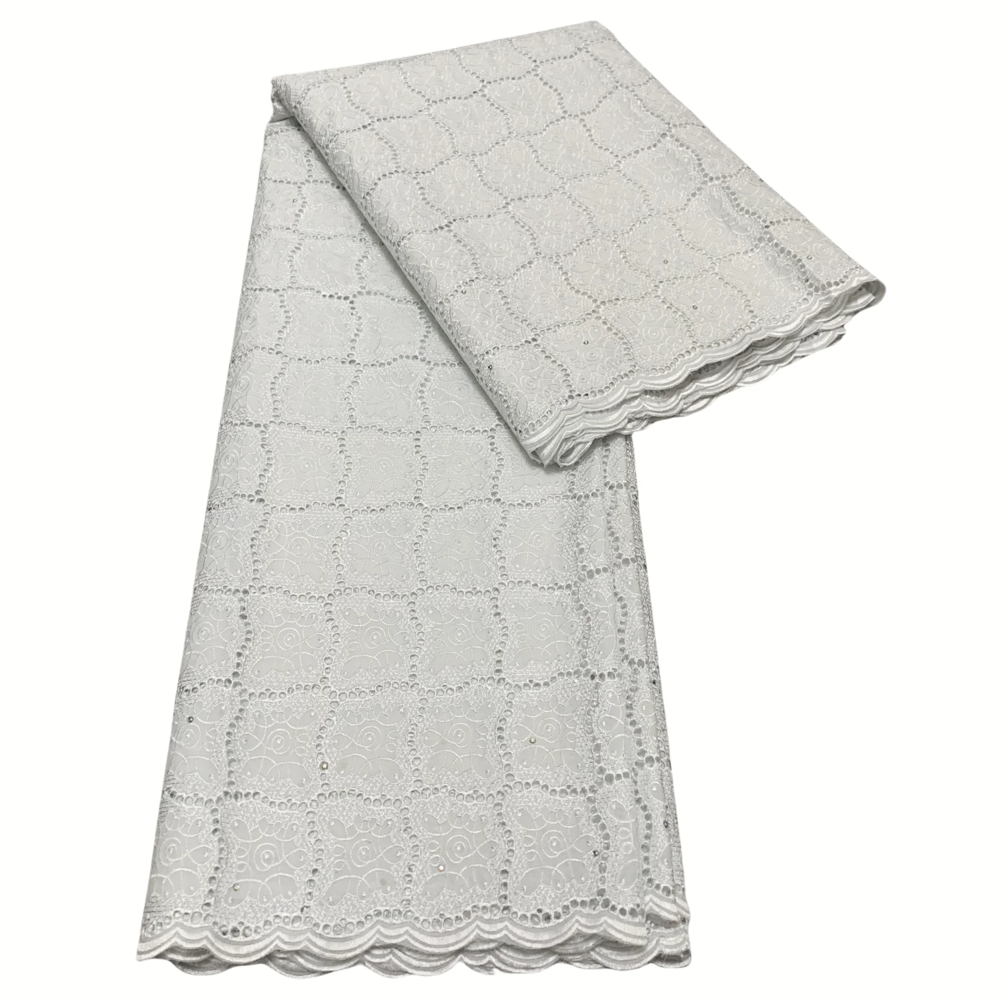 Nigerian lace fabric 2024 New Arrival High Quality Swiss Dry Cotton Lace Fabric For Nigerian Wedding Sewing Dress