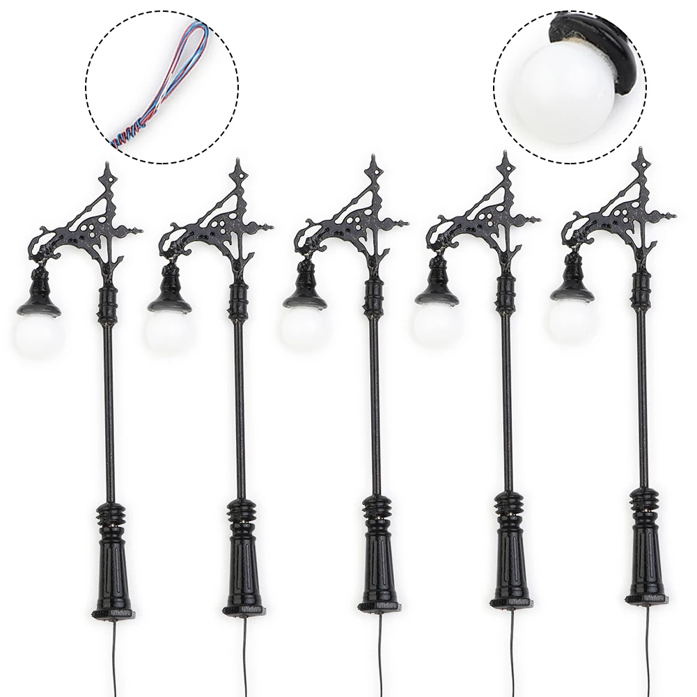 5Pcs Model Railway N Gauge Lamp 1: 160 Street Lamp LED 65mm Light Model Train Layout Scenery Decoration Home Decor Figurine