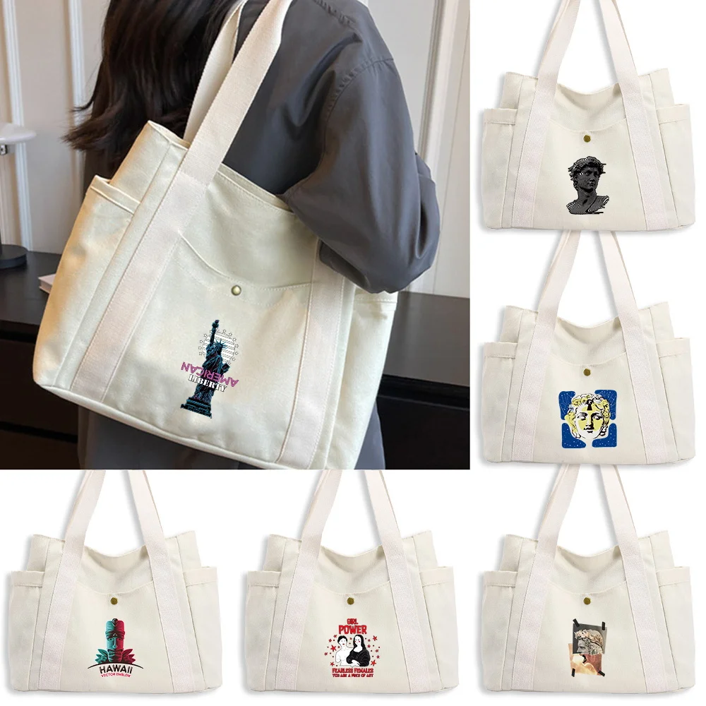 

Everyday Carry Tote Sculpture Print with Comfortable Straps Roomy Interior Combines Minimalist Style and Practical Functionality
