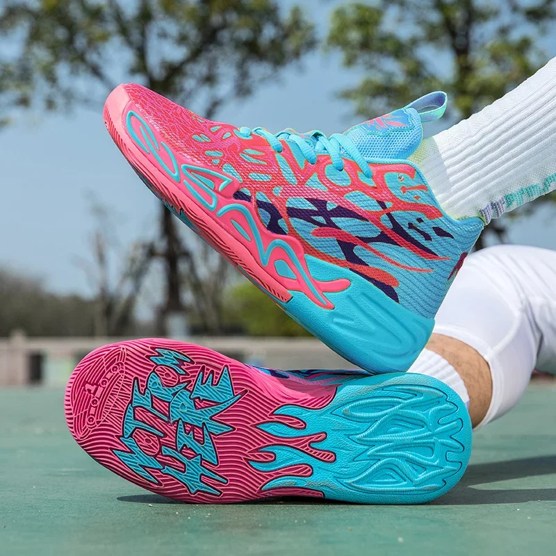 

Graffiti designer sports basketball shoes men's breathable and comfortable running training anti slip and wear-resistant women's