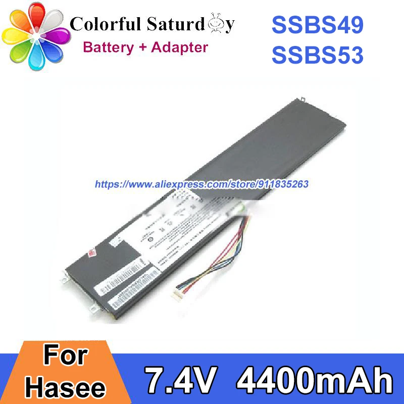 

Genuine SSBS49 SSBS53 Battery For Hasee Sailing Y13A-N29G40500N8UH Y13B Y13A Rechargeable Battery Packs 7.4V 4400mAh