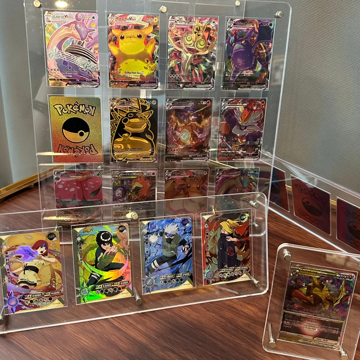 1-12 Slot Transparent Acrylic Display Stand Card suitable Dustproof Protector Photo Frame for Pokemon NARUTO One Piece TCG card
