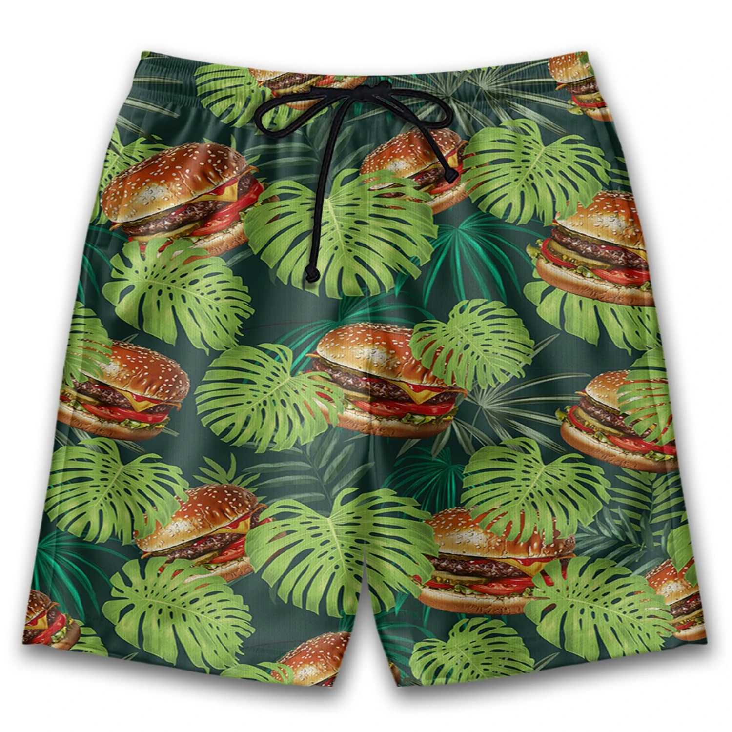 

Пляжные шорты с мультяшным принтом гамбургеров 3D, мужские плавки, Детские крутые уличные шорты, быстросохнущие брюки с гамбургерами для серфинга