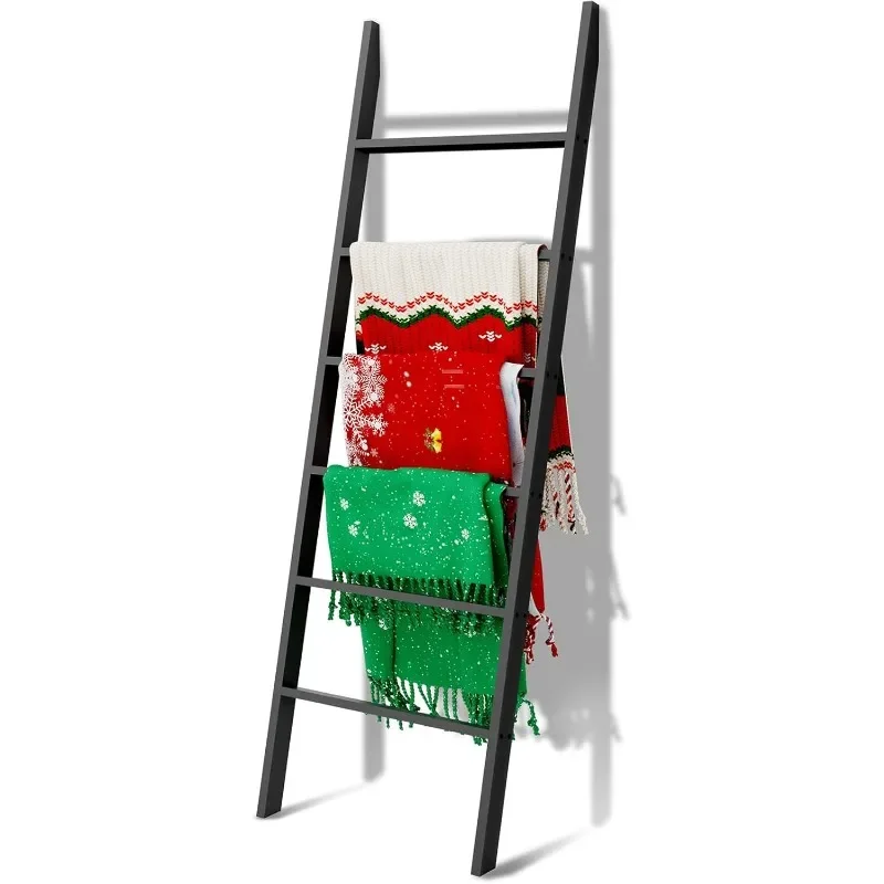 

Wood Blanket Ladder, 57.5'' Rustic Towel Quilt Throw Blanket Ladders for The Living Room, Bedroom, Nursery Stand Holder