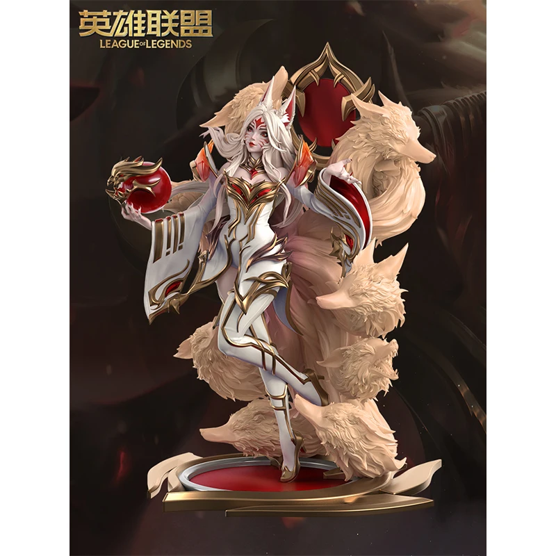 Original League of Legends Hall of Fame Faker Alliance Immortal Ahri Anime Figure 1/6 Statuette Collection Ornaments Model Toys