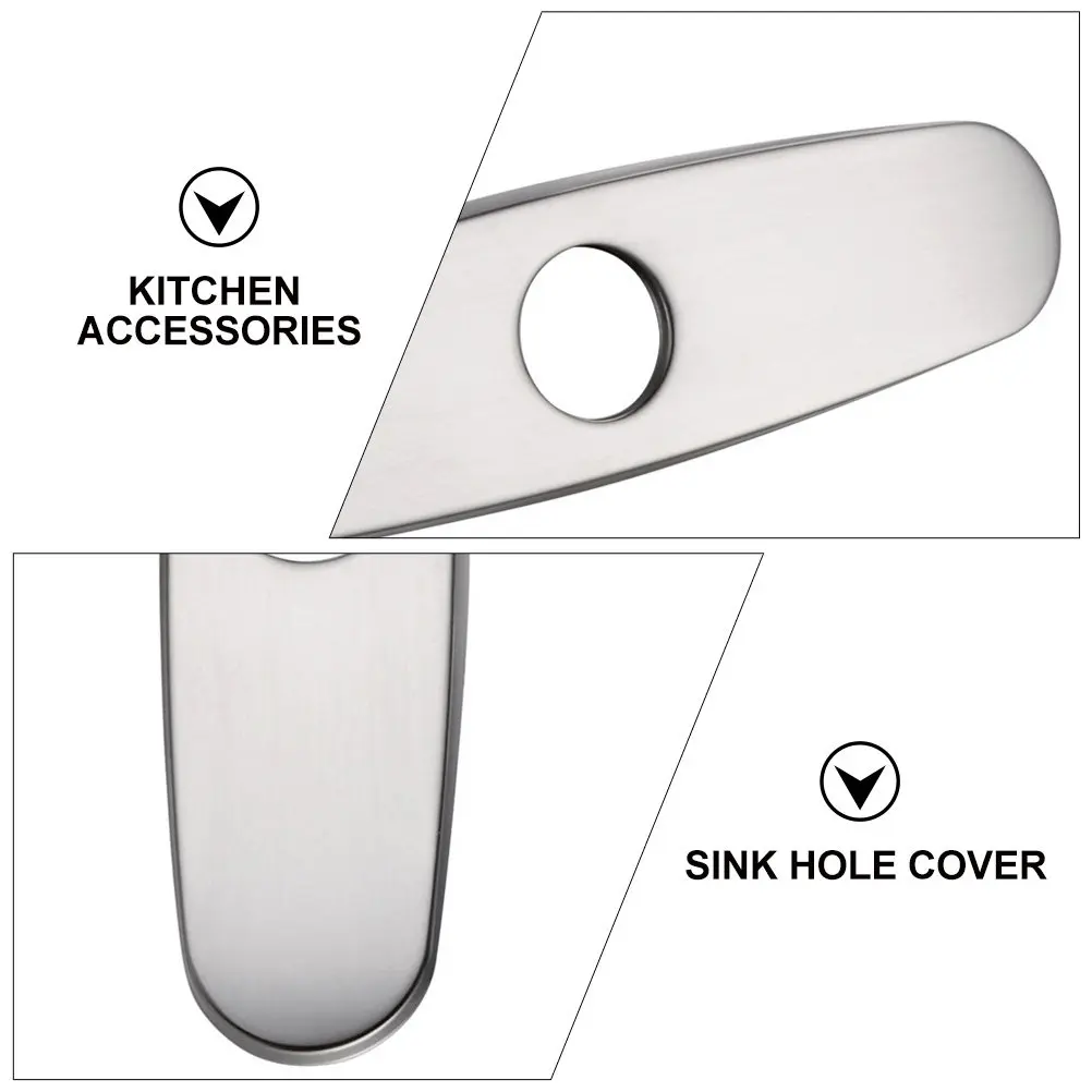 2Pcs Heavy Duty Stainless Steel Faucet Plate Kitchen Tap Escutcheon Sink Faucet Plate Electroplated Smooth Edge No Burrs Design