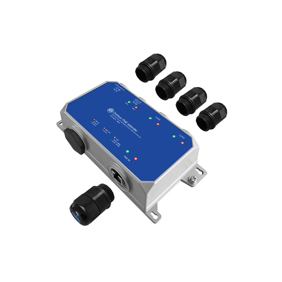 -[T675C Digital]EX102G-AC-OT 5 Ports Gigabit Outdoor POE Switch 1000M POE Extender IP67 Waterproof 1000M DC 44-57V 60W
