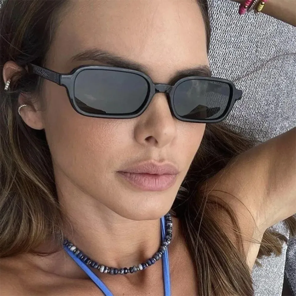 Elegant Anti UV Square Frame Sunglasses Korean Stylish Street Photography Shades Eyewear Scratch Resistant Women Eyewear Unisex