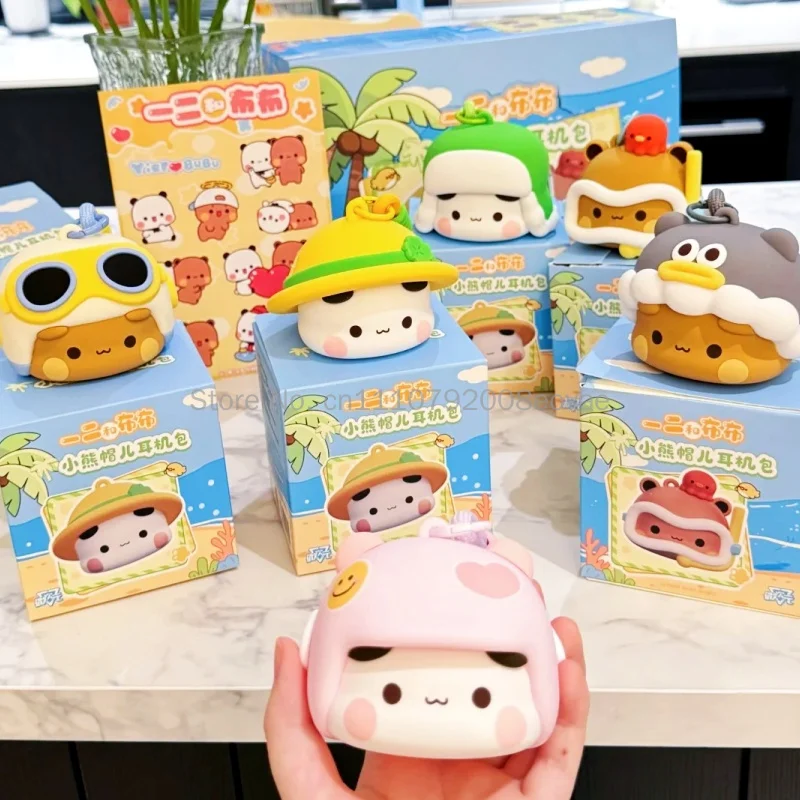 In Stock New Yier Bubu Bear Hat Silicone Earphone Pouch Blind Box Doll Ornament Bag Charm Keychain Birthday Gift