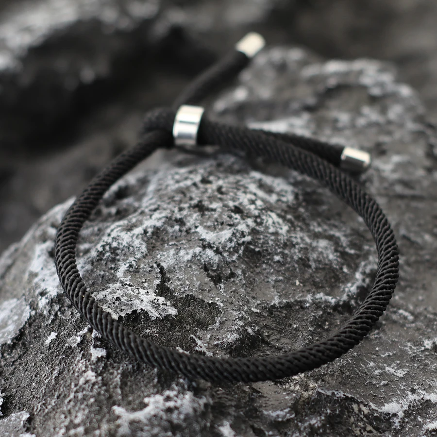 Ajustable Stainless Steel Braclet Minimalist Rope Bracelet For Women Men 100% Unfading Outdoor Camping Braslet Couple Brazalete