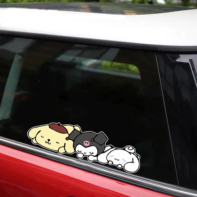 Sanrio Kawaii Stickers Cinnamoroll Kuromi Car Body Window Decoration Stickers For Truck Automobile Motorbike Bike Vehicles