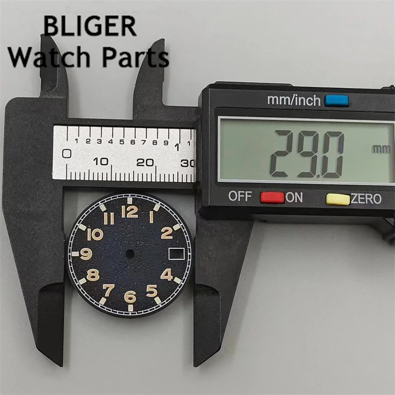 BLIGER 29 مللي متر ساعة بقرص أسود أخضر أزرق بني متدرج اللون قرص C3 أخضر مضيء مناسب NH34 NH35 NH36 حركات