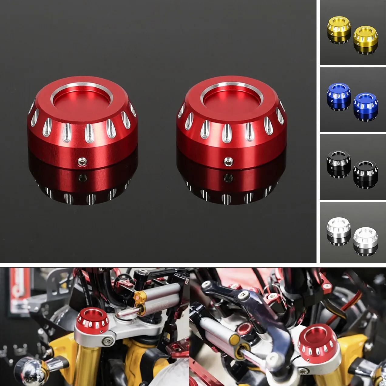 

3D Carving Front Fork Top Cover Cap For Honda Grom Monkey 125 Dax 125 2018-2024 3D Carving Front Fork Top Cover Cap