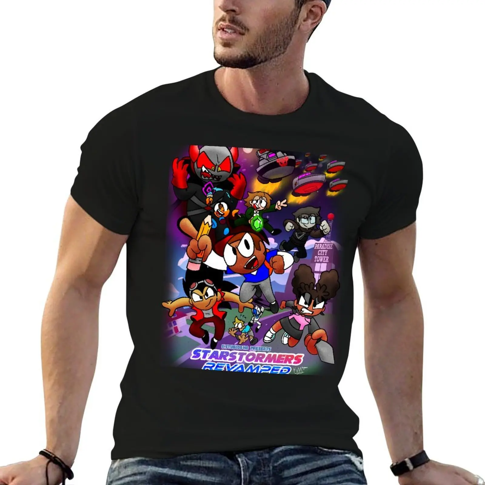 Starstormers Revamped - 2023 Promo Art T-Shirt affliction shirts korean fashion t shirt for men