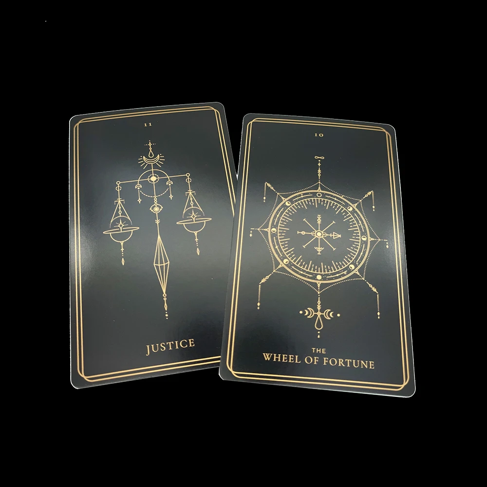 12CM×7CM Black .Soul Cards Divination Tarot  with Guide Book,  78 Cards for Beginners and Experts