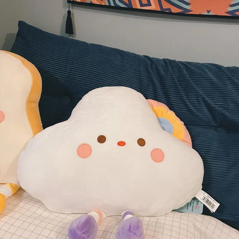 1 pz dolce pane arcobaleno nuvola stella simpatico peluche bel cartone animato cuscino morbido cuscino imbottito ragazza ragazzo compleanno regalo di Natale
