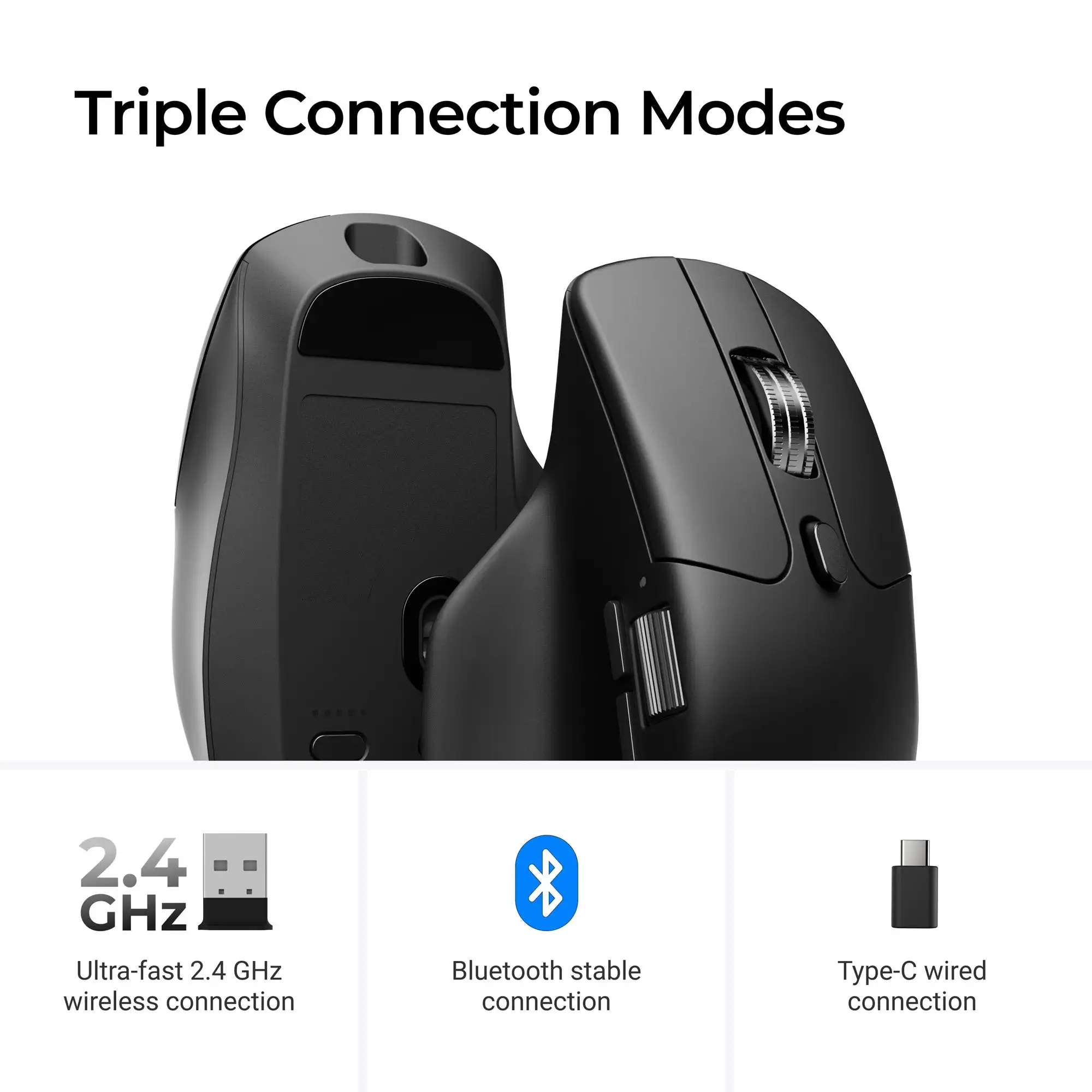 Keychron M6 Wireless Optical Mouse 2.4GHz & Bluetooth Type-C Mice 3395/3950 Sensor 1K/8K Polling Rate