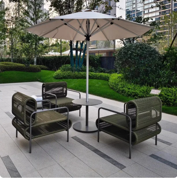 

Outdoor Rattan Rope Aluminum Alloy Leisure Seats Tables Chairs Combination Outdoor Furniture Courtyard Furniture
